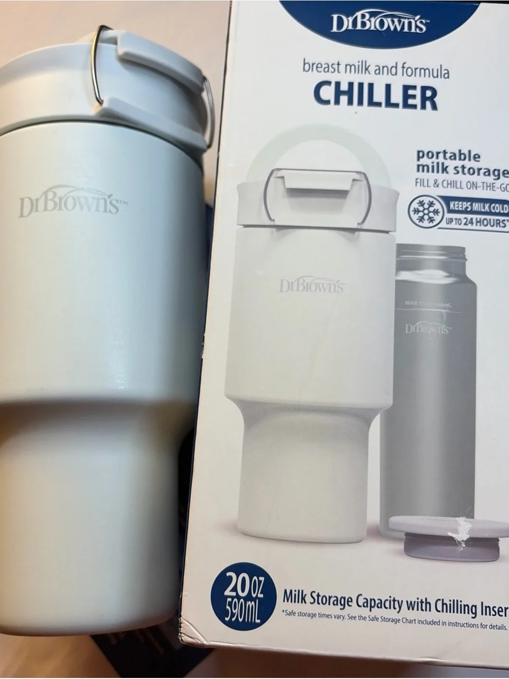 Dr. Brown's White Breast Milk & Formula Chiller - Portable Milk Storage